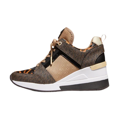 (W) MICHAEL KORS Georgie Brown 'Logo Jacquard and Printed Calf Hair'