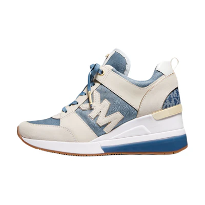 (W) MICHAEL KORS Georgie Logo Jacquard and Suede 'White Blue'