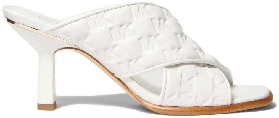 (Women) MICHAEL KORS Gideon 'Embossed Mule High Heels - White' 40S2GDMP1L085 Order (Women) MICHAEL KORS Gideon 'Embossed Mule High Heels - White' 40S2GDMP1L085