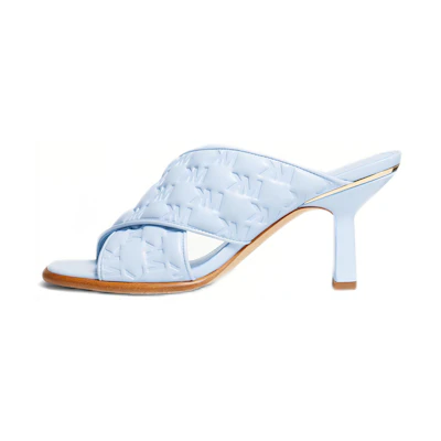 (W) MICHAEL KORS Gideon Mule High Heel Sandals 'Light Blue Embossed'