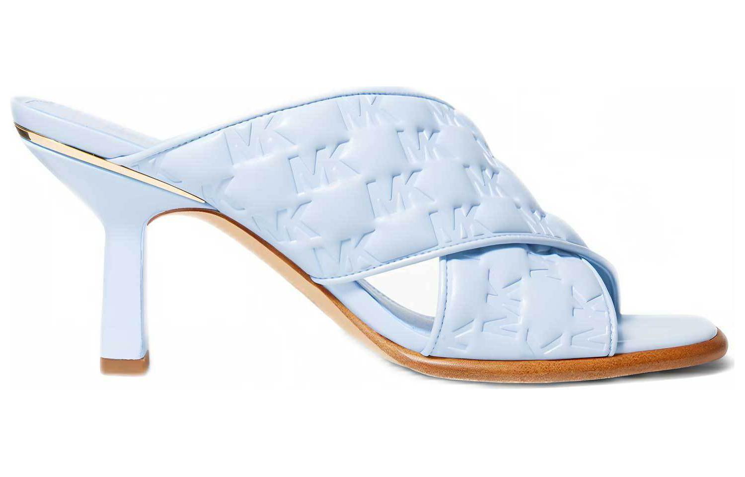 (W) MICHAEL KORS Gideon Mule High Heel Sandals 'Light Blue Embossed' 圖 2