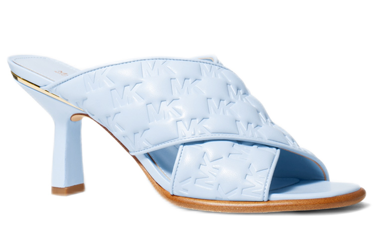 (W) MICHAEL KORS Gideon Mule High Heel Sandals 'Light Blue Embossed' 圖 3