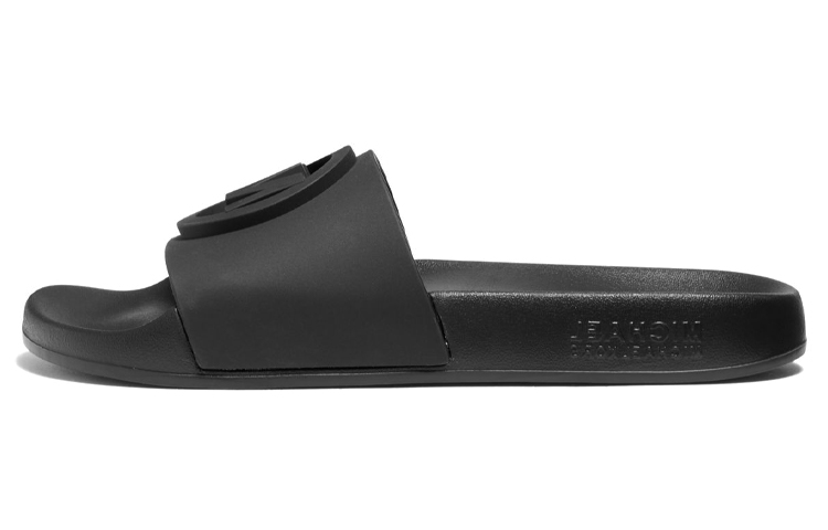 (W) MICHAEL KORS Gilmore 'Perforated Black Rubber Slide'
