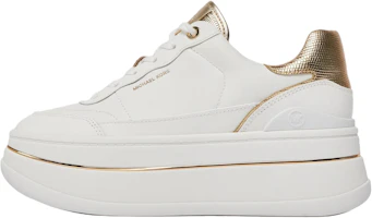 (Women) MICHAEL KORS Hayes White Platform Casual Sneakers 5.5CM Leather Shoes. 43R4HYFS2L (Women) MICHAEL KORS Hayes White Platform Casual Sneakers 5.5CM Leather Shoes. 43R4HYFS2L