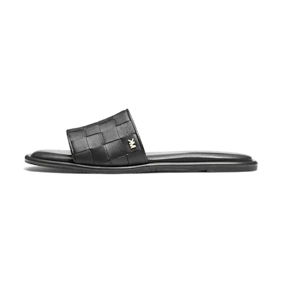 (W) MICHAEL KORS Hayworth Flat Sandal 'Black Leather'