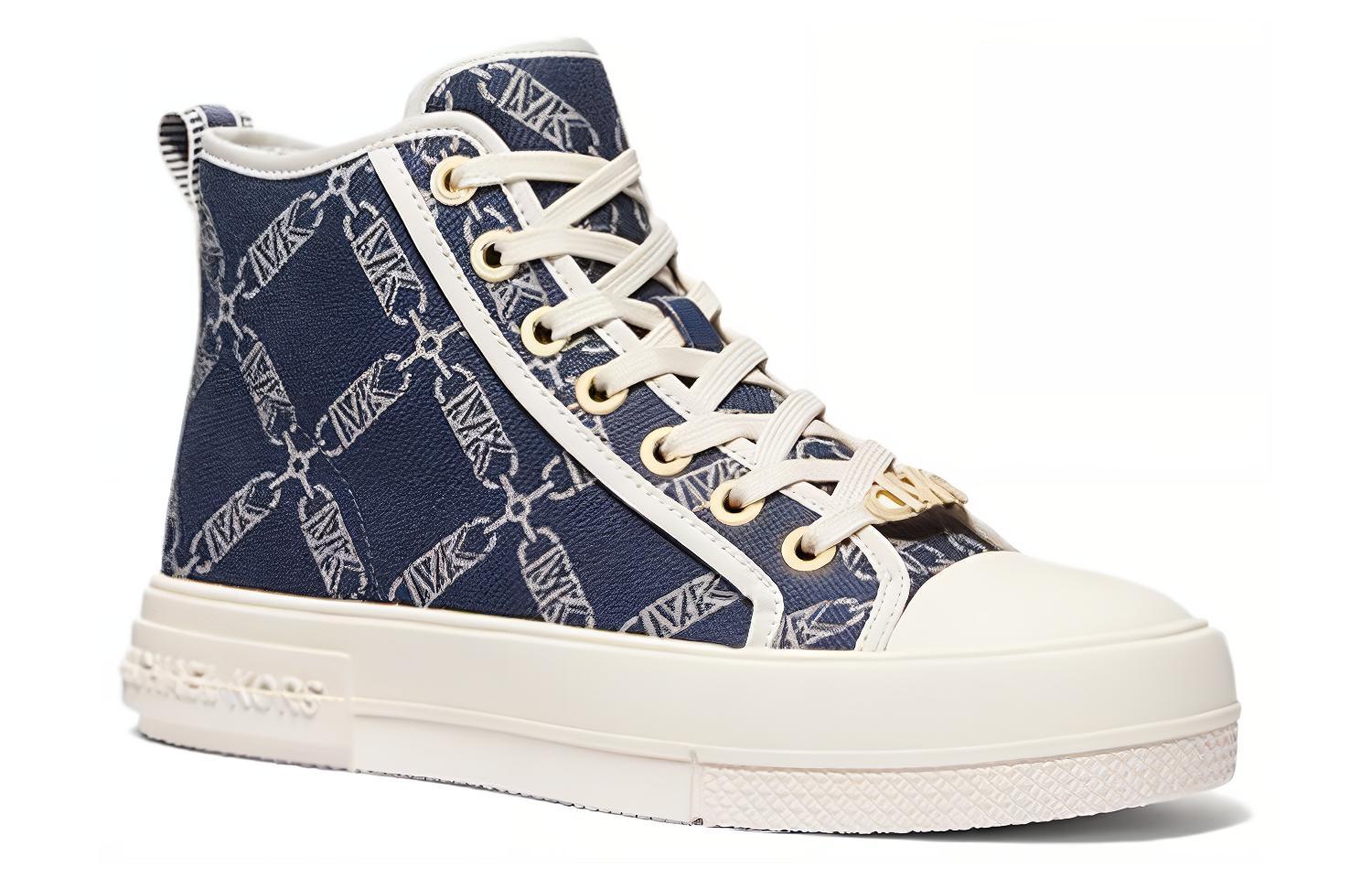 (W) MICHAEL KORS High-Top Sneaker 'Navy Logo Jacquard' 圖 2