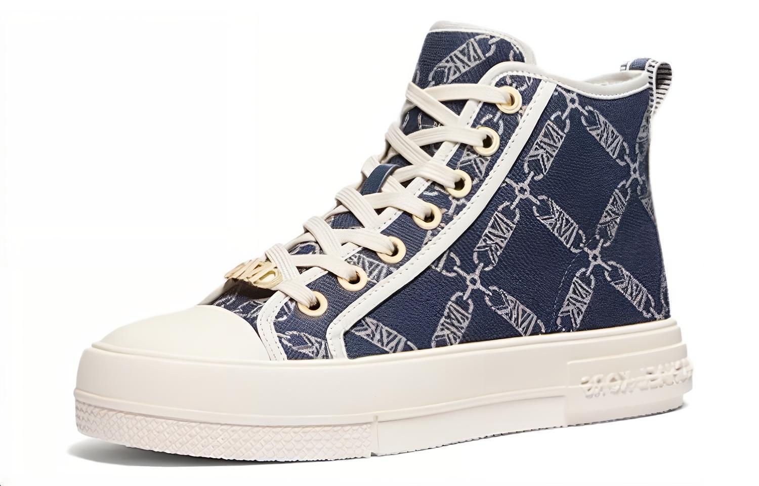 (W) MICHAEL KORS High-Top Sneaker 'Navy Logo Jacquard' 圖 3