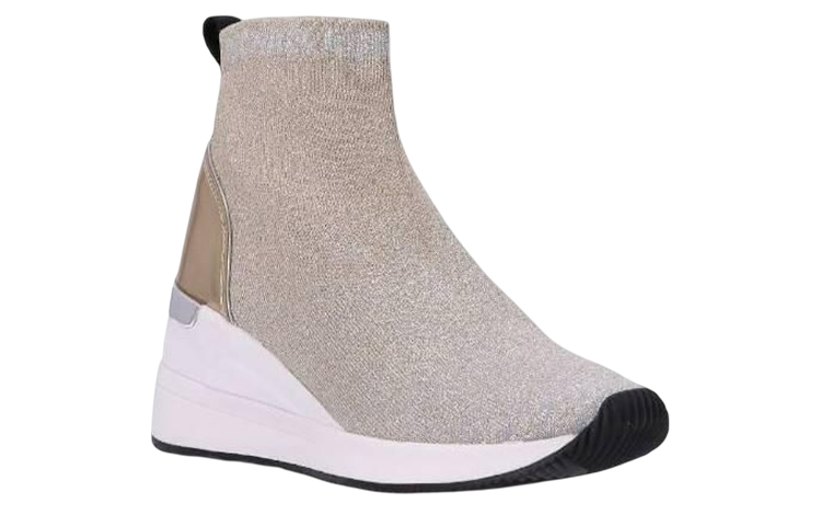 Lookbook MICHAEL KORS  馬克高仕  織物 時尚套腳 高幫 運動休閒鞋 女款 淺棕色