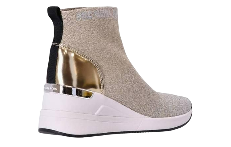 Shop MICHAEL KORS  馬克高仕  織物 時尚套腳 高幫 運動休閒鞋 女款 淺棕色