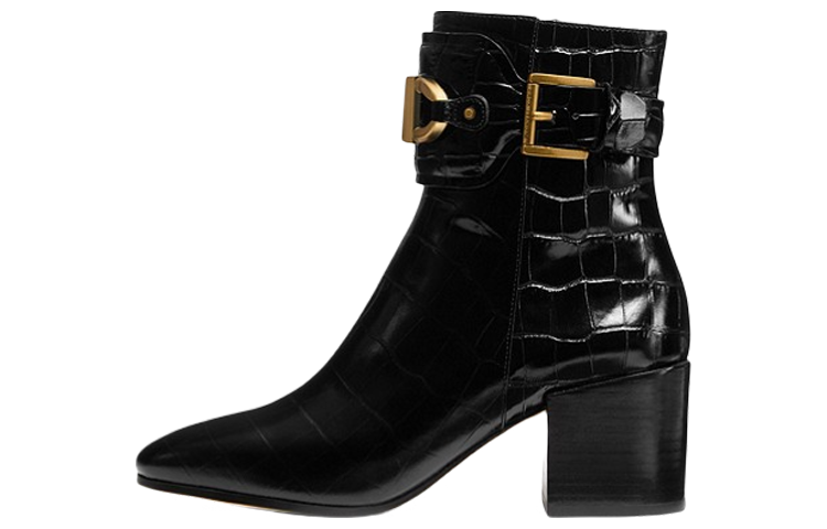 (W) MICHAEL KORS Izzy Boot 'Crocodile-Embossed Black'