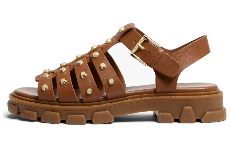 (Women) MICHAEL KORS Jagger Leather Buckle Flat Sandal 'Brown' 40S3JGFS3L230