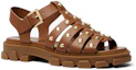 Order (Women) MICHAEL KORS Jagger Leather Buckle Flat Sandal 'Brown' 40S3JGFS3L230