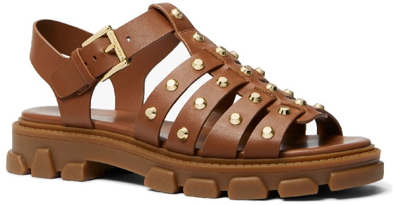 (Women) MICHAEL KORS Jagger Leather Buckle Flat Sandal 'Brown' 40S3JGFS3L230 Order (Women) MICHAEL KORS Jagger Leather Buckle Flat Sandal 'Brown' 40S3JGFS3L230