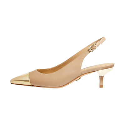 (W) MICHAEL KORS Kadence 'Gold Cut-Out Mid-Heels'