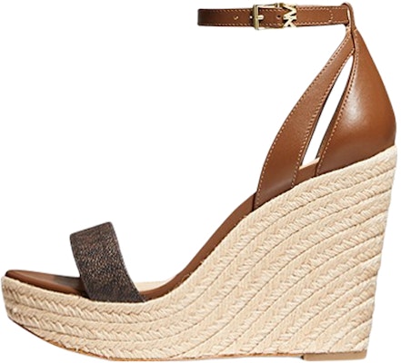 (W) 迈克高仕 Kimberly 标志皮革楔形凉鞋 - 棕色 40S1KBHS6L Buy (W) 迈克高仕 Kimberly 标志皮革楔形凉鞋 - 棕色 40S1KBHS6L