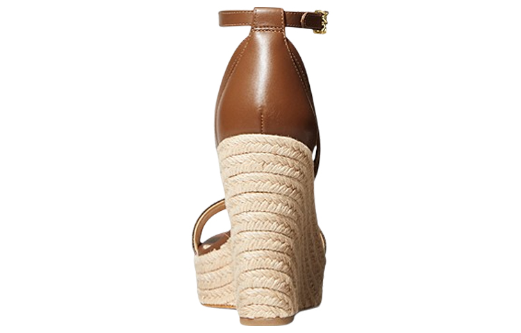 Lookbook (W) MICHAEL KORS Sandale Compensée Cuir et Logo Kimberly - Marron 40S1KBHS6L