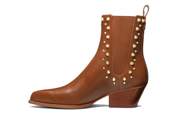 (Women) MICHAEL KORS Kinlee Leather Pointed-Toe Chelsea Boots 'Brown' 40F3KNME7L0230