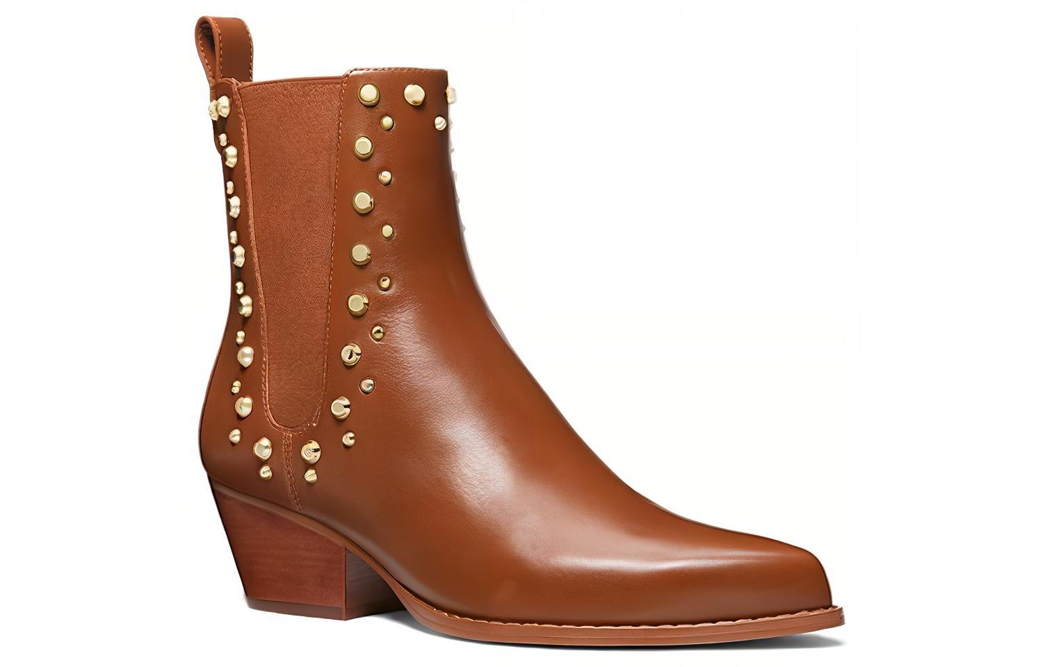 Order (W) MICHAEL KORS Kinlee Leder Chelsea Stiefel mit spitzer Zehe ''Braun'' 40F3KNME7L0230