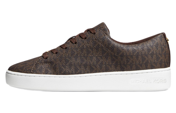 (Women) Michael Kors KORS Low-Top Brown Fashion Sneakers with Logo Design 43R5KTFP1B0200