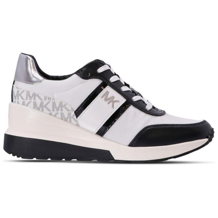 (W) MICHAEL KORS Lace-Up Mid-Top Sneaker 'Black and White' 圖 2