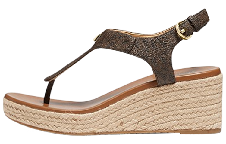 (Women) MICHAEL KORS Laney Espadrille Wedge 'Brown Logo' 40T0LAMS2B
