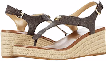 Shop (W) MICHAEL KORS Laney Espadrille Wedge 'Logo Coklat' 40T0LAMS2B