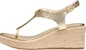 (Women) MICHAEL KORS Laney Light Gold 'Metallic Lizard-Embossed Leather Espadrille Wedge' 40T0LAMS1M