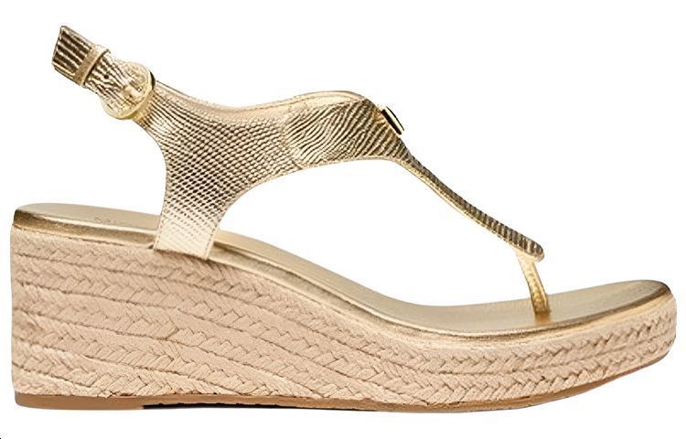 Order (W) MICHAEL KORS Laney Emas Cerah 'Wedge Espadrille Kulit Corak Lizard' 40T0LAMS1M