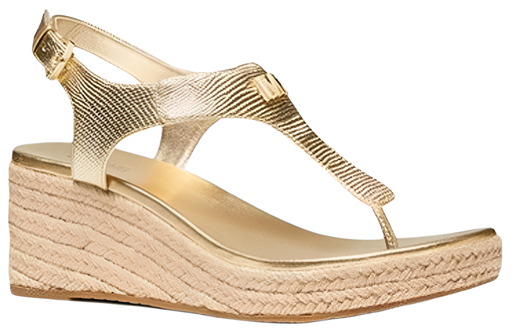 Lookbook (W) MICHAEL KORS Laney Emas Cerah 'Wedge Espadrille Kulit Corak Lizard' 40T0LAMS1M