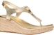 (Women) MICHAEL KORS Laney Light Gold 'Metallic Lizard-Embossed Leather Espadrille Wedge' 40T0LAMS1M