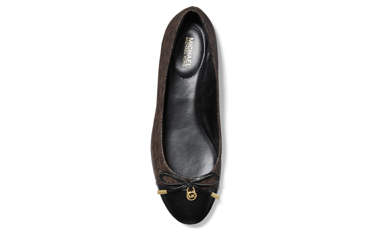 (W) MICHAEL KORS Leather 'Brown Black Monogram Ballet Flats' 圖 4