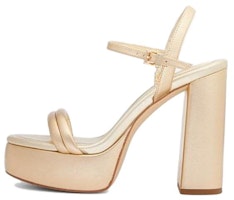 (Women) MICHAEL KORS Leather Block Heel Open Toe Sandal 'Gold' 40H3LCMS1M0705 (Women) MICHAEL KORS Leather Block Heel Open Toe Sandal 'Gold' 40H3LCMS1M0705