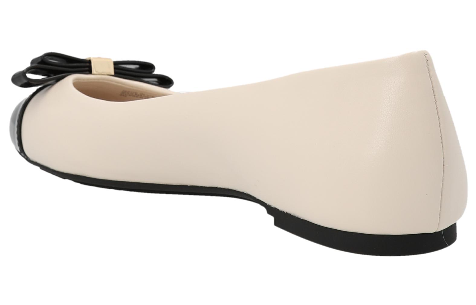 Shop (W) MICHAEL KORS 皮革蝴蝶结装饰平底鞋'白色' 40R3ANFP2L289
