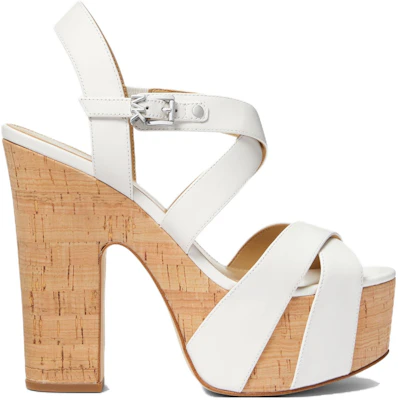 (W) MICHAEL KORS Leren Gesp Chunky Hak Sandalen ''Witte Mode'' 40S3SKMS1L085 Order (W) MICHAEL KORS Leren Gesp Chunky Hak Sandalen ''Witte Mode'' 40S3SKMS1L085