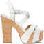 Order (W) MICHAEL KORS Leren Gesp Chunky Hak Sandalen ''Witte Mode'' 40S3SKMS1L085