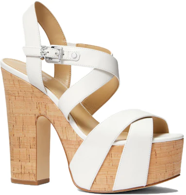 (W) MICHAEL KORS Leren Gesp Chunky Hak Sandalen ''Witte Mode'' 40S3SKMS1L085 Lookbook (W) MICHAEL KORS Leren Gesp Chunky Hak Sandalen ''Witte Mode'' 40S3SKMS1L085