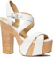 Lookbook (W) MICHAEL KORS Leren Gesp Chunky Hak Sandalen ''Witte Mode'' 40S3SKMS1L085