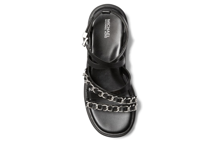 (W) MICHAEL KORS Leather Buckle Platform Slide 'Black Fashion' 圖 3