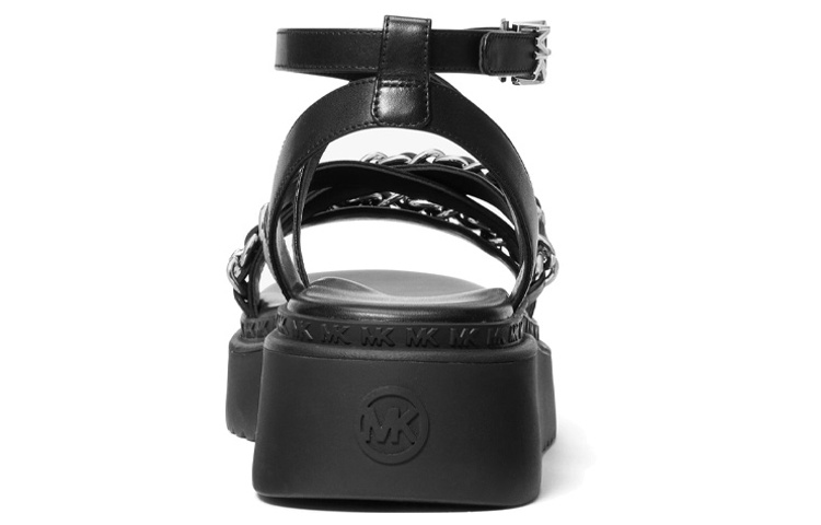 (W) MICHAEL KORS Leather Buckle Platform Slide 'Black Fashion' 圖 4