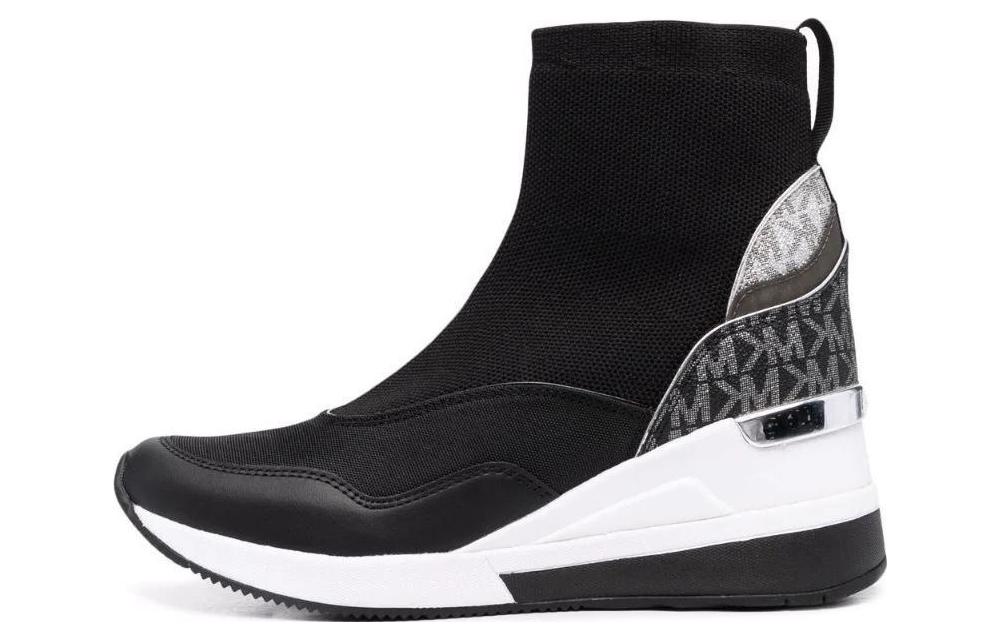 (W) MICHAEL KORS Leather Casual Round Toe Ankle Boots 'Black'