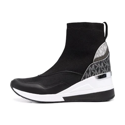 (W) MICHAEL KORS Leather Casual Round Toe Ankle Boots 'Black'
