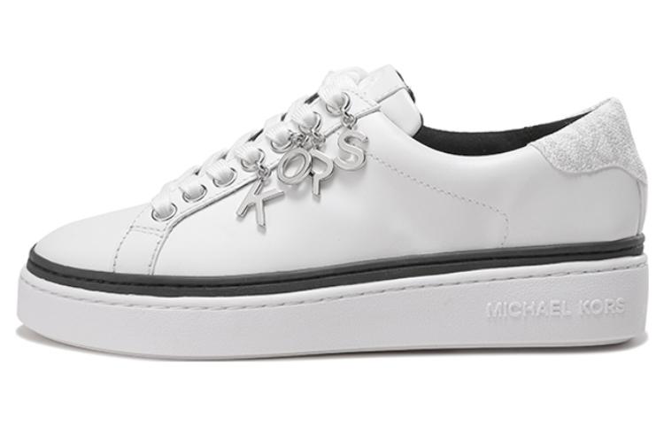 (Women) MICHAEL KORS Leather Charm Lace-Up Sneaker 'White' 43R2CHFS2L