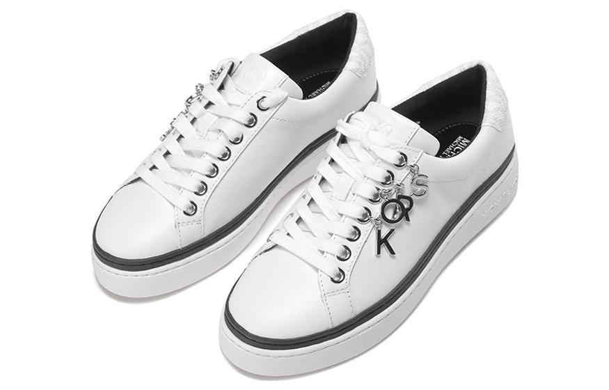 Lookbook (Women) MICHAEL KORS Leather Charm Lace-Up Sneaker 'White' 43R2CHFS2L