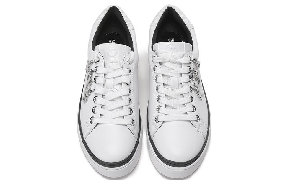 Shop (Women) MICHAEL KORS Leather Charm Lace-Up Sneaker 'White' 43R2CHFS2L