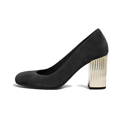 (W) MICHAEL KORS Leather CMFT Fashion Chunky High Heel 'Black'