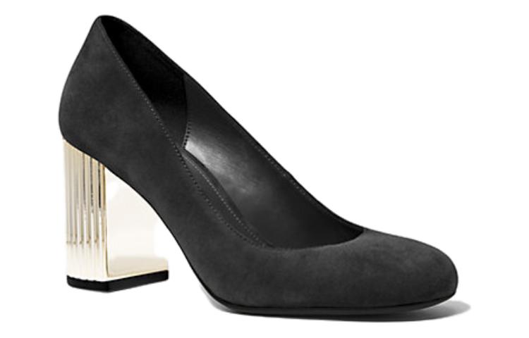 (W) MICHAEL KORS Leather CMFT Fashion Chunky High Heel 'Black' 圖 4