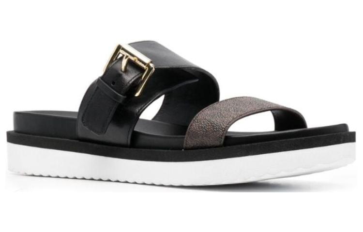 (W) MICHAEL KORS Leather CMFT Slides 'Black Casual' 圖 2