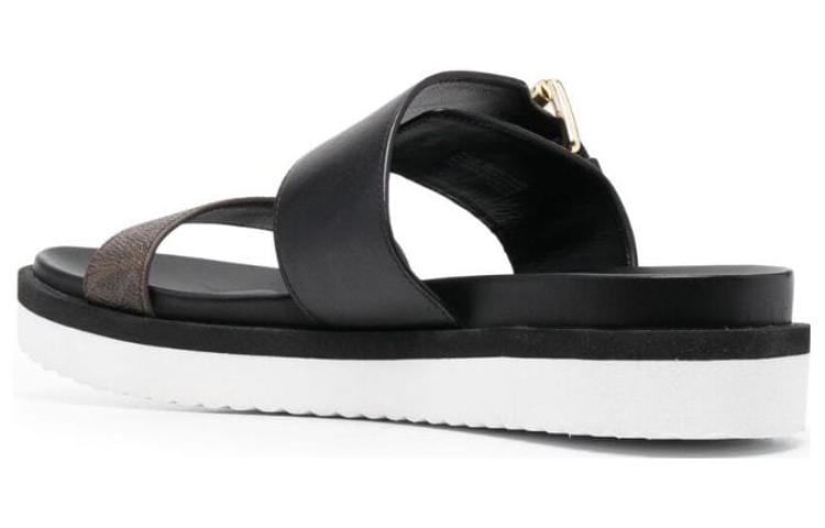 (W) MICHAEL KORS Leather CMFT Slides 'Black Casual' 圖 3