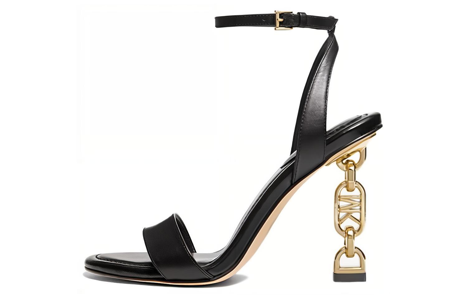 (W) MICHAEL KORS Leather CMFTable Staple Sandal 'Black'