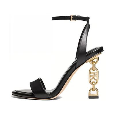 (W) MICHAEL KORS Leather CMFTable Staple Sandal 'Black'